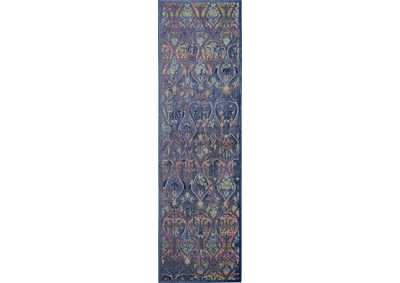Image for Nourison Ankara Global ANR08 Navy Blue Multicolor 6' Runner Low-pile Hallway Rug