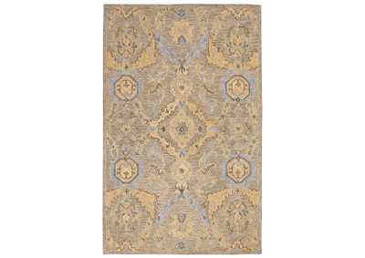 Image for Nourison Azura AZM03 Taupe and Gold 5'x8' Farmhouse Area Rug