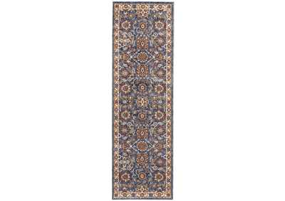 Image for Nourison Lagos LAG04 Blue Multicolor 8' Runner Low-pile Hallway Rug