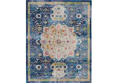 Image for Nourison Ankara Global ANR03 Blue 9'x12' Oversized Low-pile Rug
