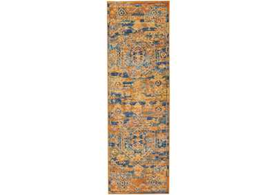 Image for Nourison Passion PSN07 Orange and Blue 6' Runner Hallway Rug