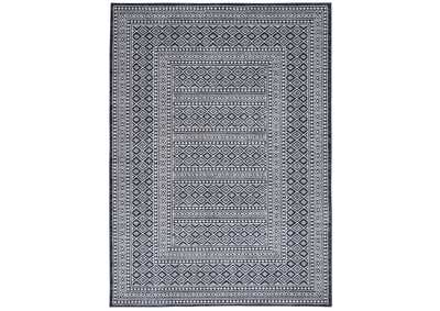 Image for Nourison Palermo 5' x 7' Navy and Grey Distressed Bohemian Area Rug