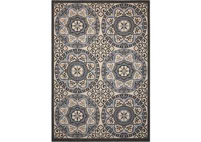 Image for Nourison Caribbean CRB15 White and Black 8' Runner Hallway Rug