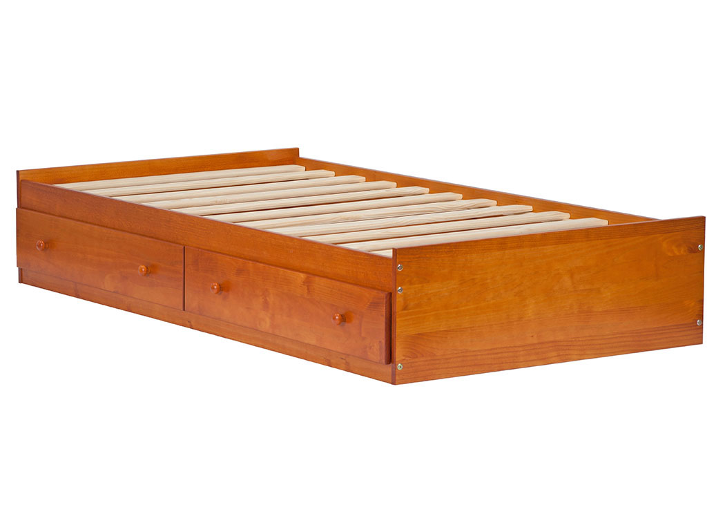 Kansas Twin Mate's Bed, Honey Pine,Palace Imports