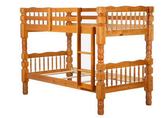 Dakota Twin/Twin Bunk Bed, Honey Pine,Palace Imports