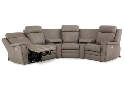 Image for Asher 6 Piece Reclining Sectional w/Power Headrest