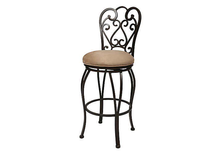 Magnolia 30" Barstool in Autumn Rust upholstered in Moccasin Suede,Pastel Furniture