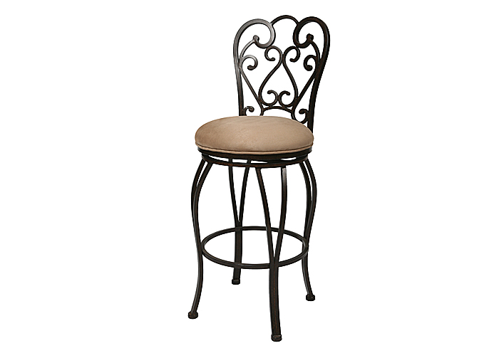 Magnolia 26" Barstool in Autumn Rust upholstered in Moccasin Suede (Set-Up Version),Pastel Furniture