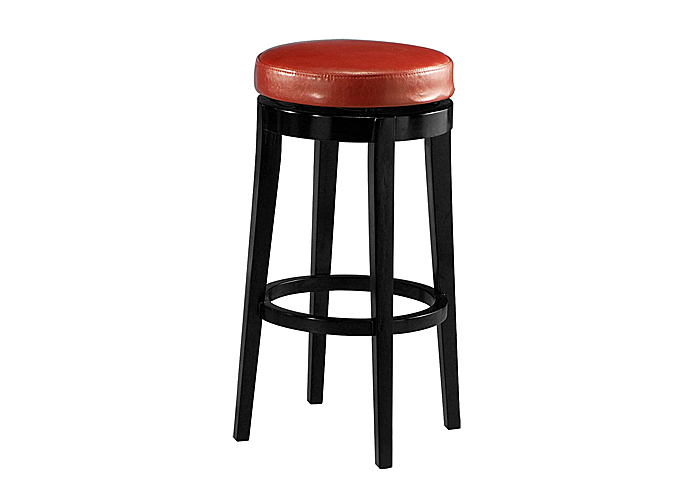 Richfield 30" Backless Barstool in Feher Black upholstered in Red Leather,Pastel Furniture