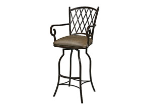 Image for Atrium 26" Barstool with arms in Autumn Rust upholstered in Florentine Coffee