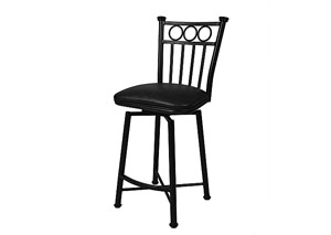 Image for Bostonian 26" Barstool in Matte Black upholstered in Leather Touch Black