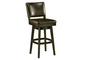 Image for Richfield 26" Barstool in Feher Black upholstered in Brown Leather