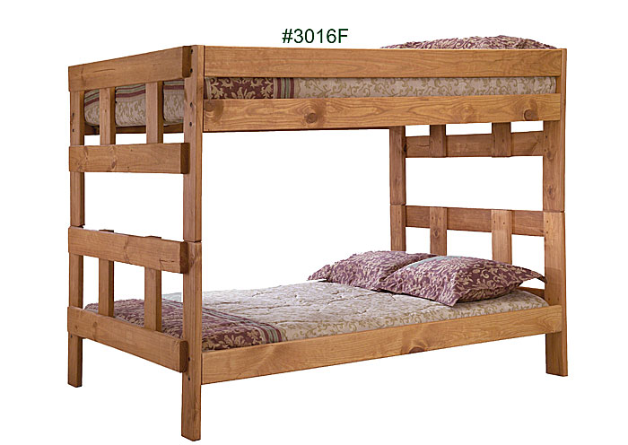 Full/Full Bunk Bed, Unfinished,OLD - DO NOT USE - Pine Crafter Furniture