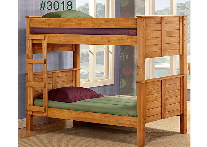 Twin/Twin Post Bunk Bed, Unfinished,OLD - DO NOT USE - Pine Crafter Furniture