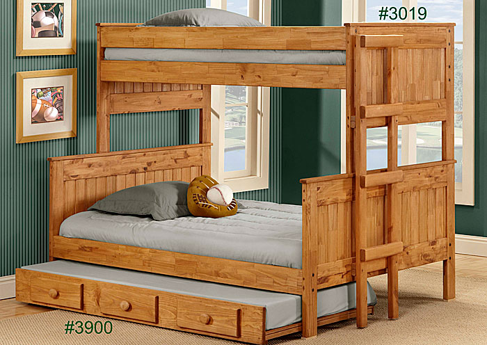 Twin/Full Stackable Bunk Bed, Unfinished,OLD - DO NOT USE - Pine Crafter Furniture
