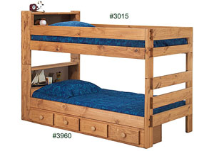 Image for Twin/Twin Bookcase Bunk Bed, Unfinished
