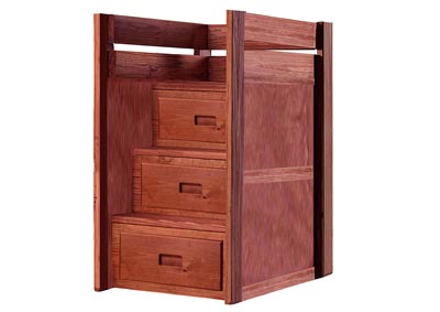 Image for Pine Three Step Staircase w/Drawers