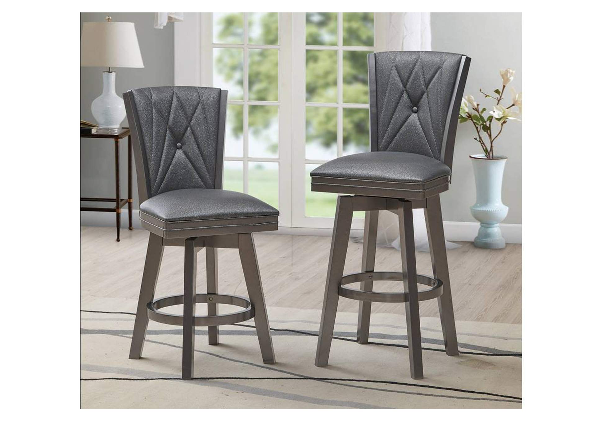 Swivel Counter Stool 24"H [Set of 2],Poundex