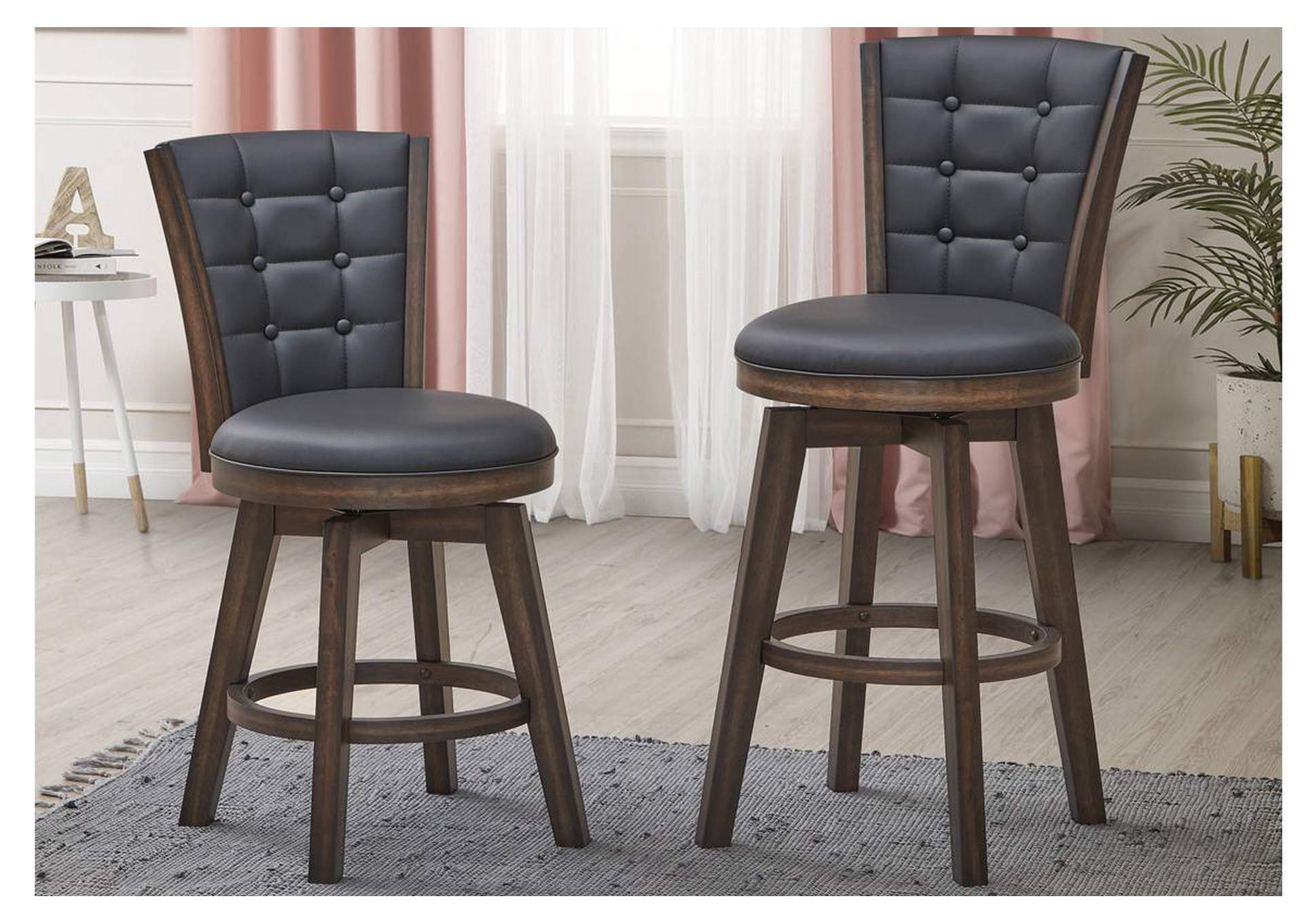 Swivel Counter Stool 24"H [Set of 2],Poundex