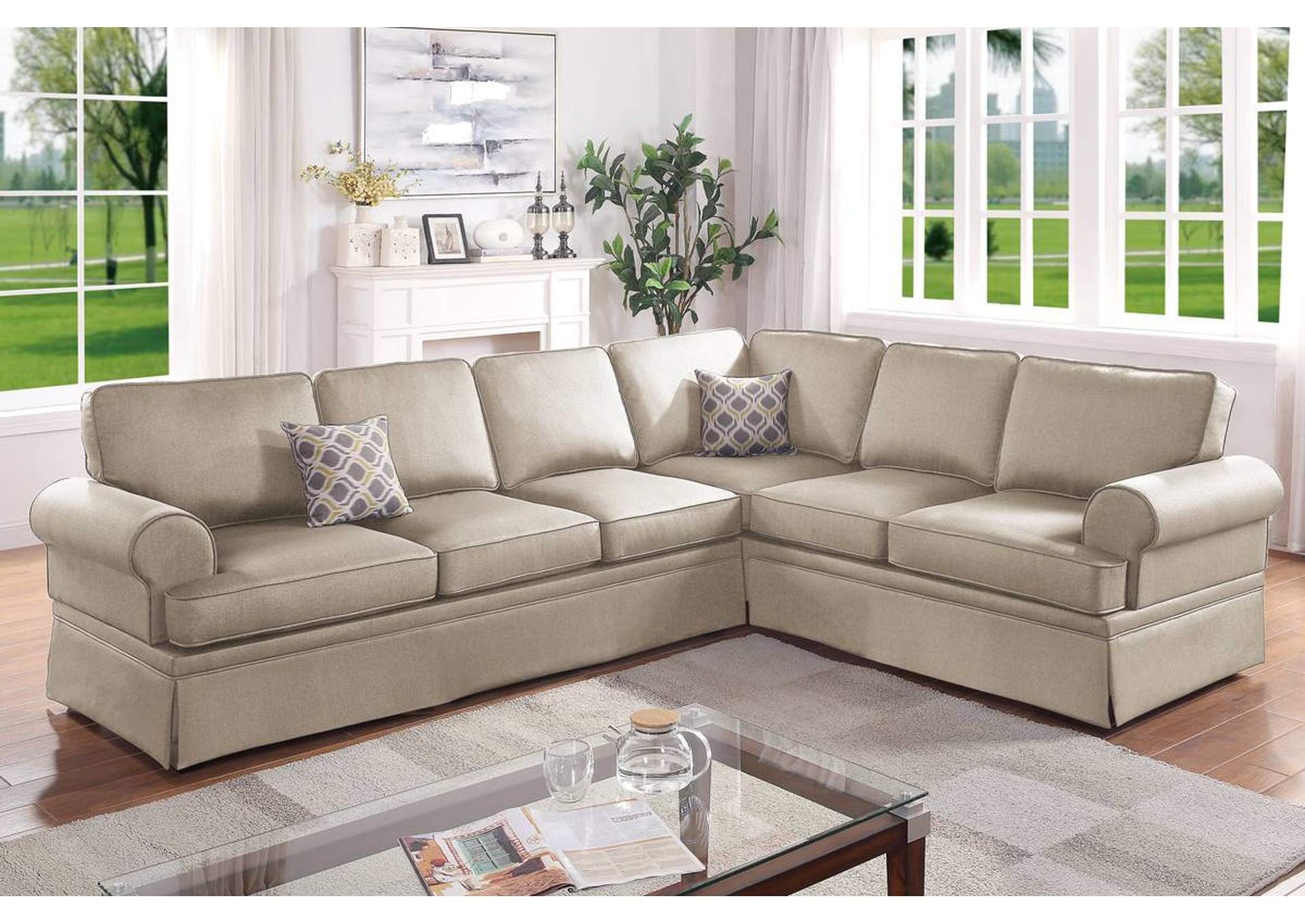 2 Piece Sectional Sofa Set,Poundex