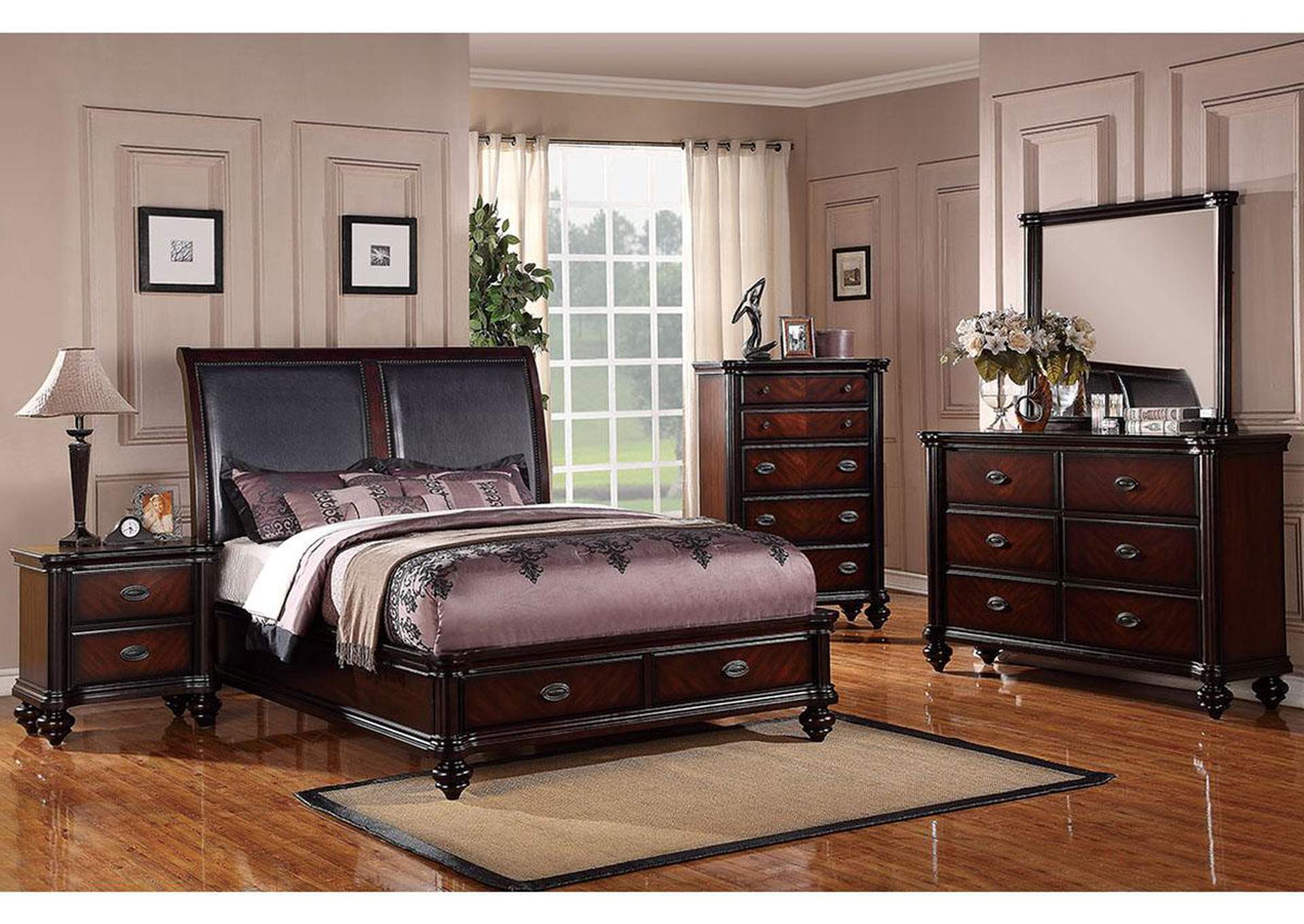 California King Bed,Poundex