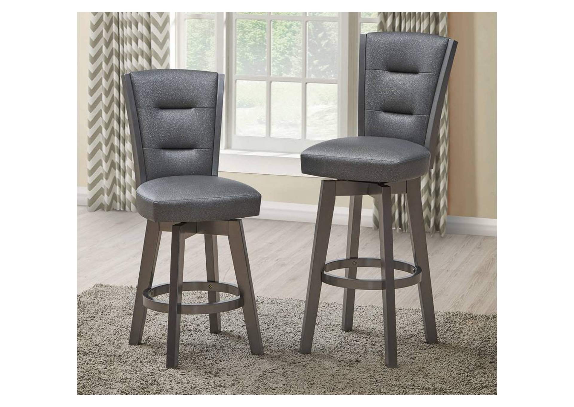 Swivel Barstool 30"H [Set of 2],Poundex