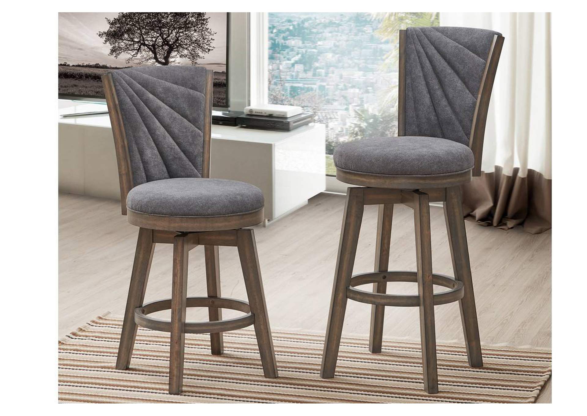 Swivel Barstool 30"H [Set of 2],Poundex