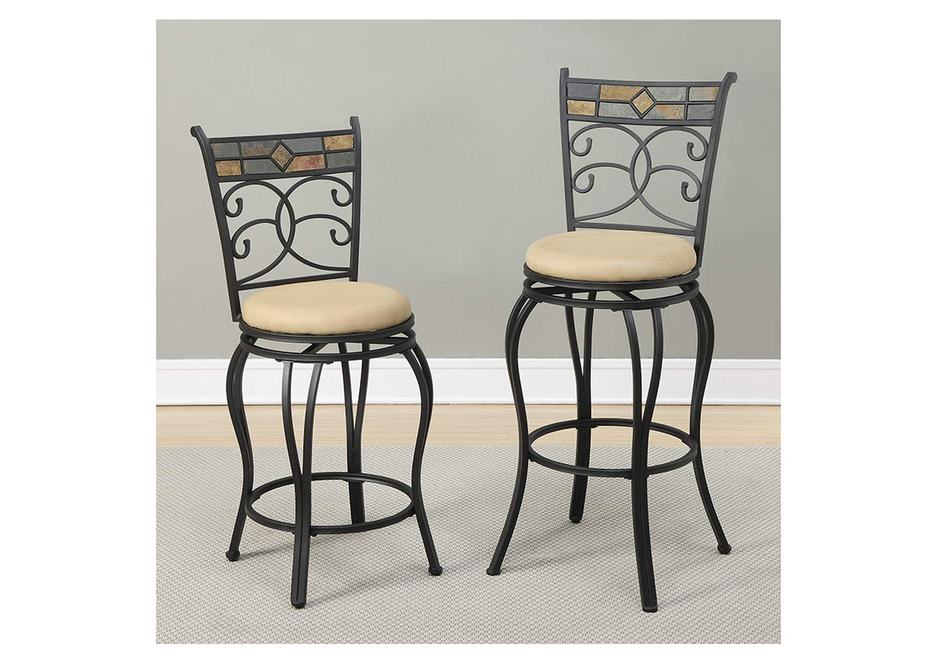 Swivel Barstool 24"H [Set of 2],Poundex