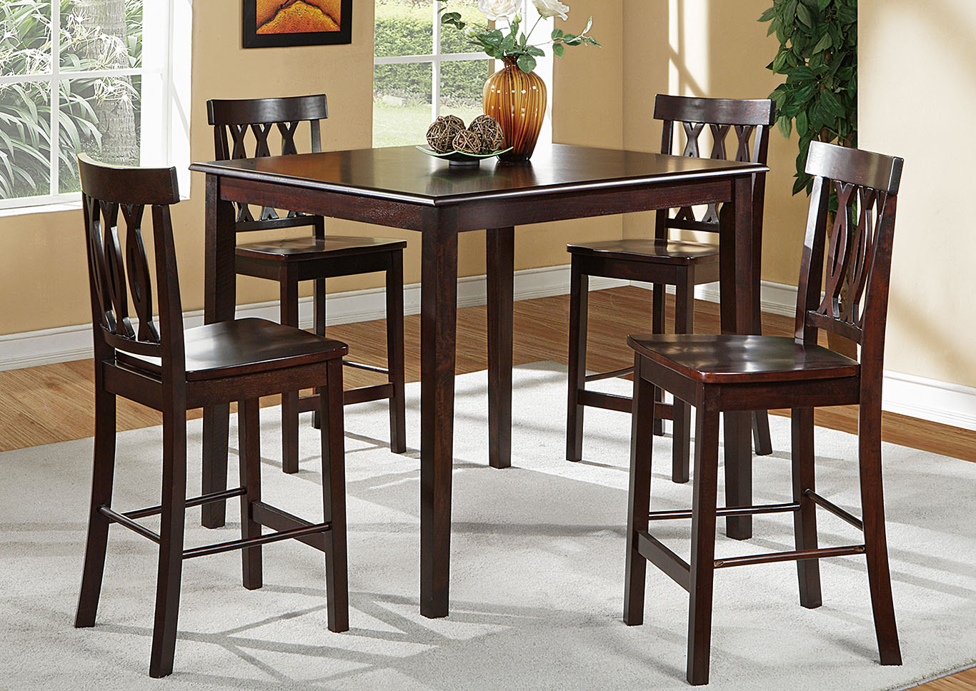 5 Piece Counter Height Dining Set,Poundex