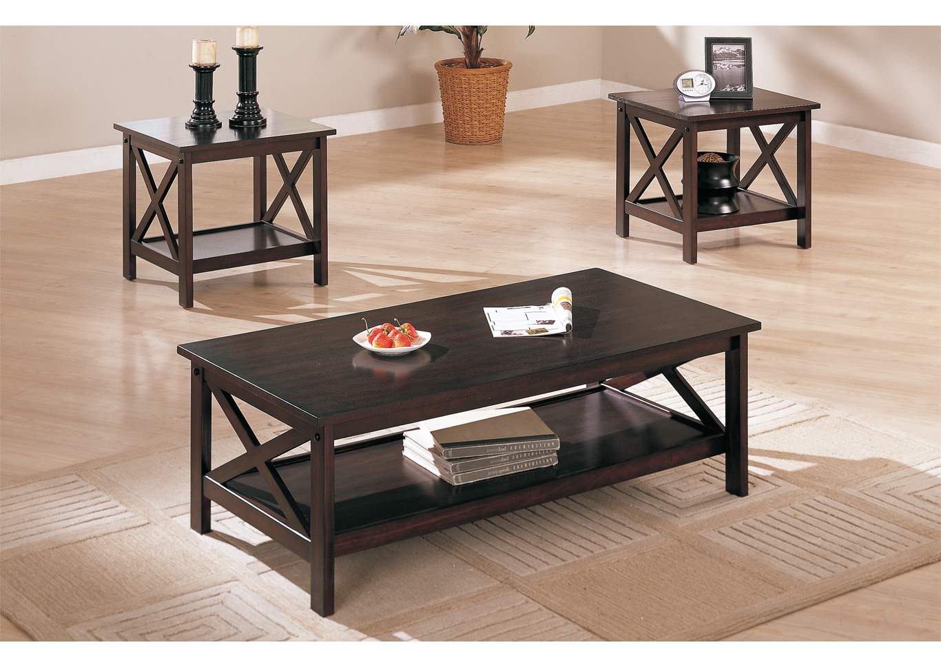 3 Piece Occasional Table Set,Poundex