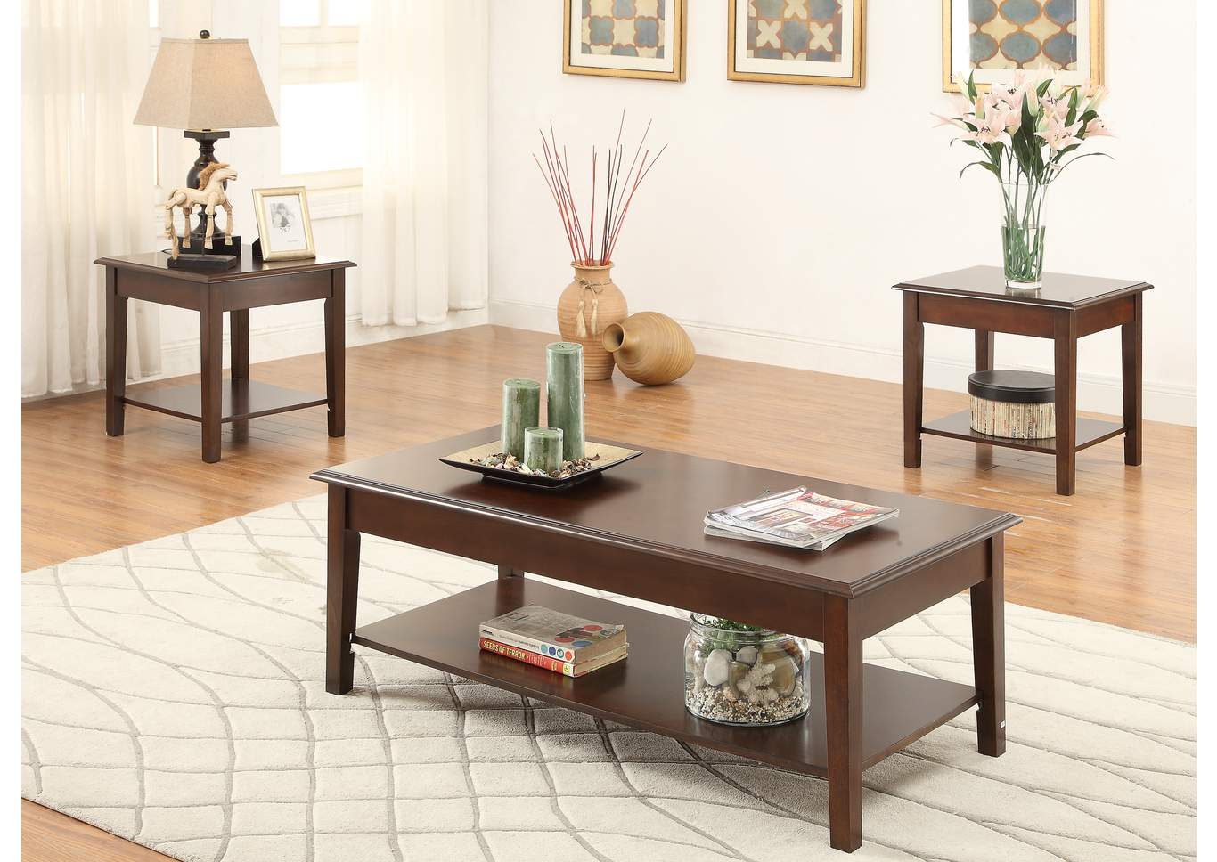 3 Piece Occasional Table Set,Poundex