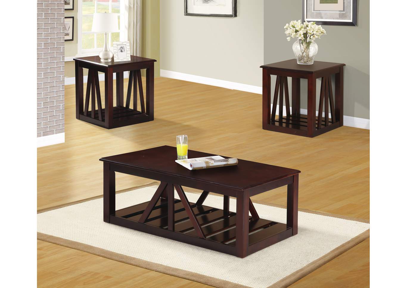 3 Piece Occasional Table Set,Poundex