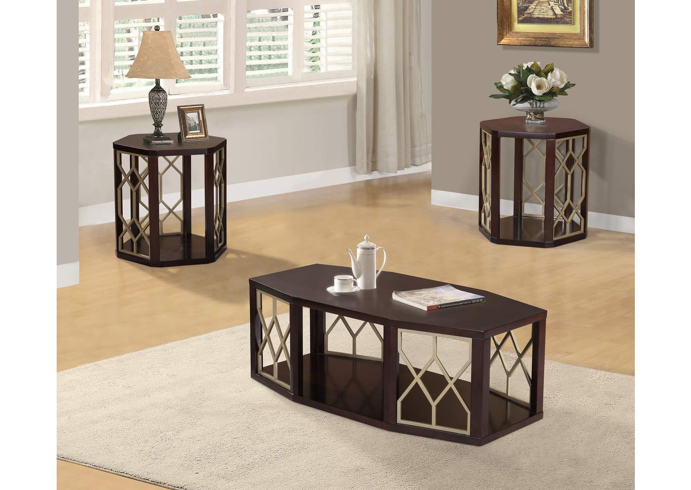 3 Piece Occasional Table Set,Poundex