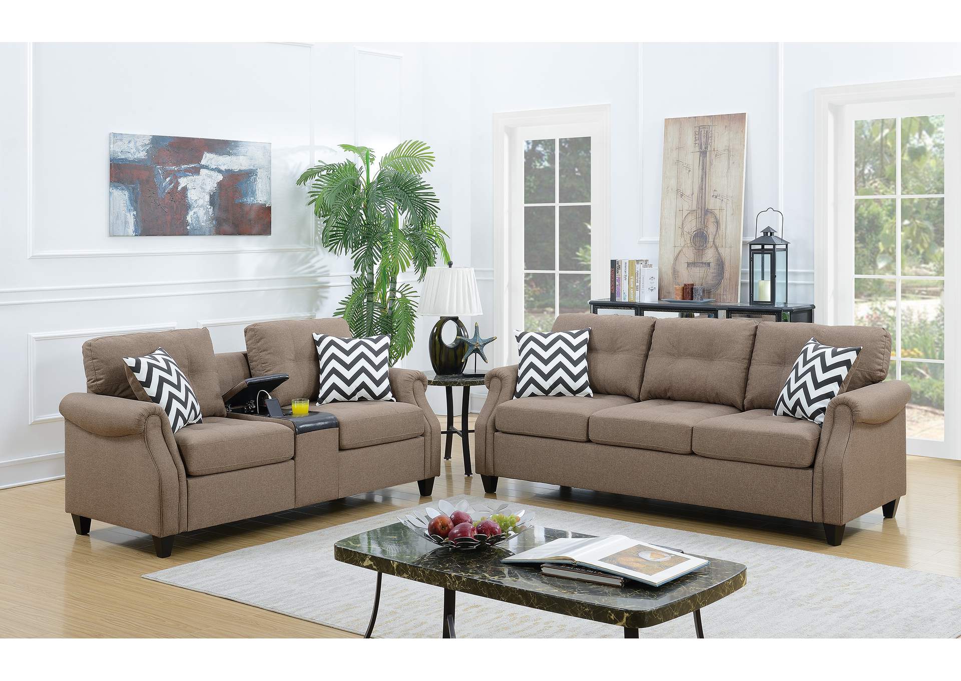 2-Pcs Sofa Set,Poundex