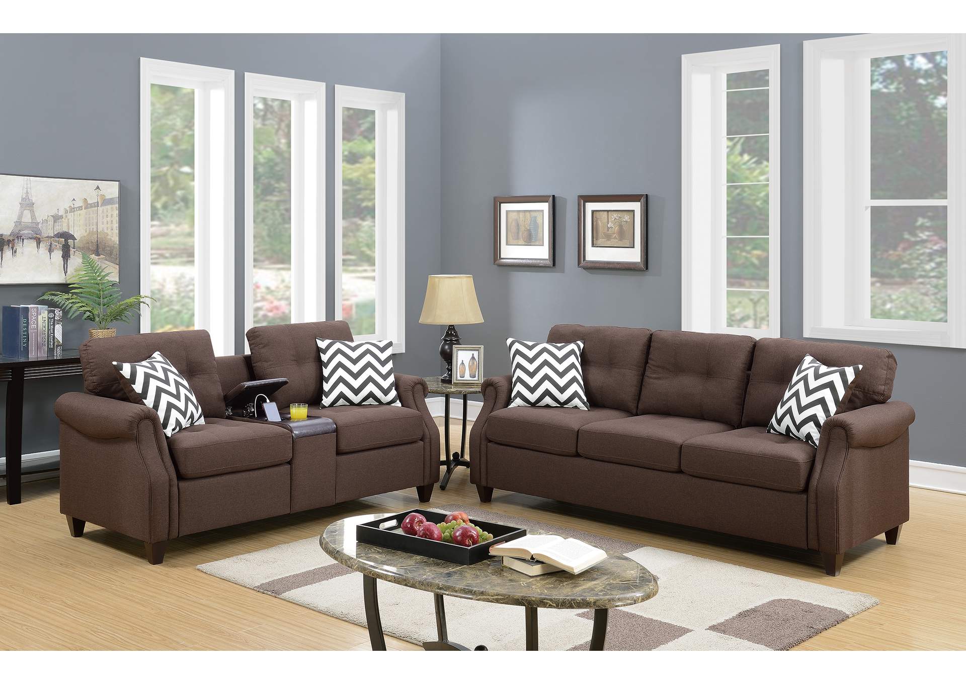 2-Pcs Sofa Set,Poundex