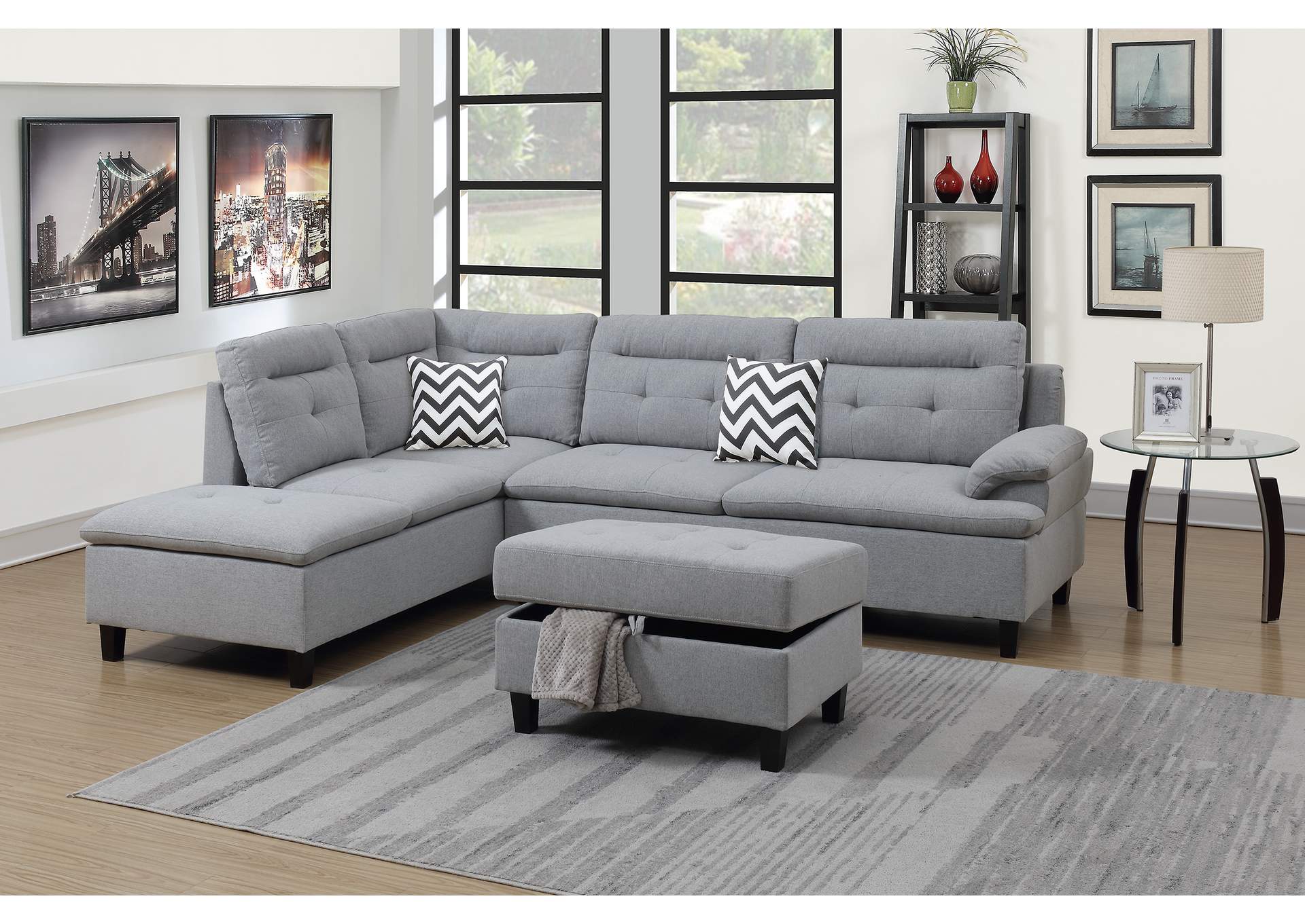 3-Pcs Sectional Set,Poundex