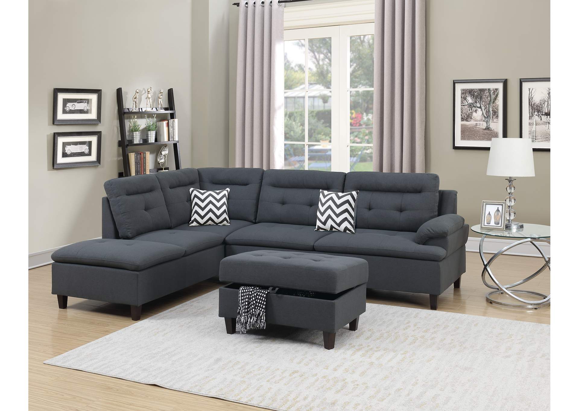 3-Pcs Sectional Set,Poundex