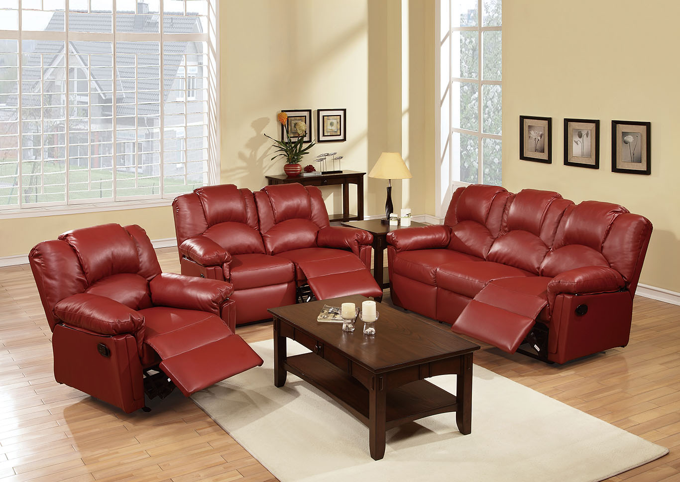 Recliner Sofa Jordan Home Furniture, Red Reclining Sofa Sets