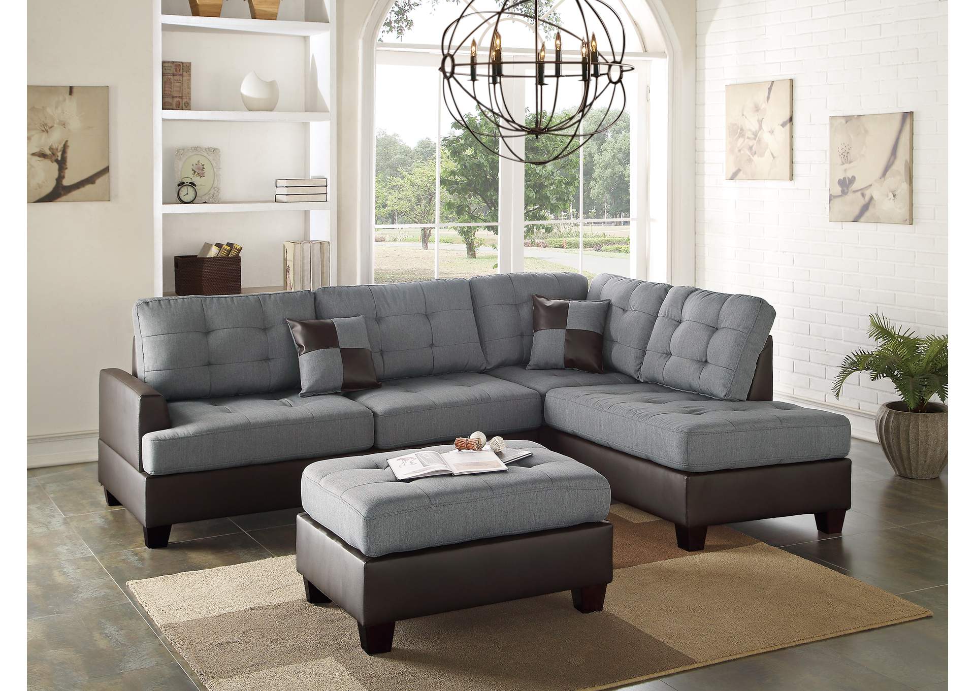 3-Pcs Sectional Sofa,Poundex