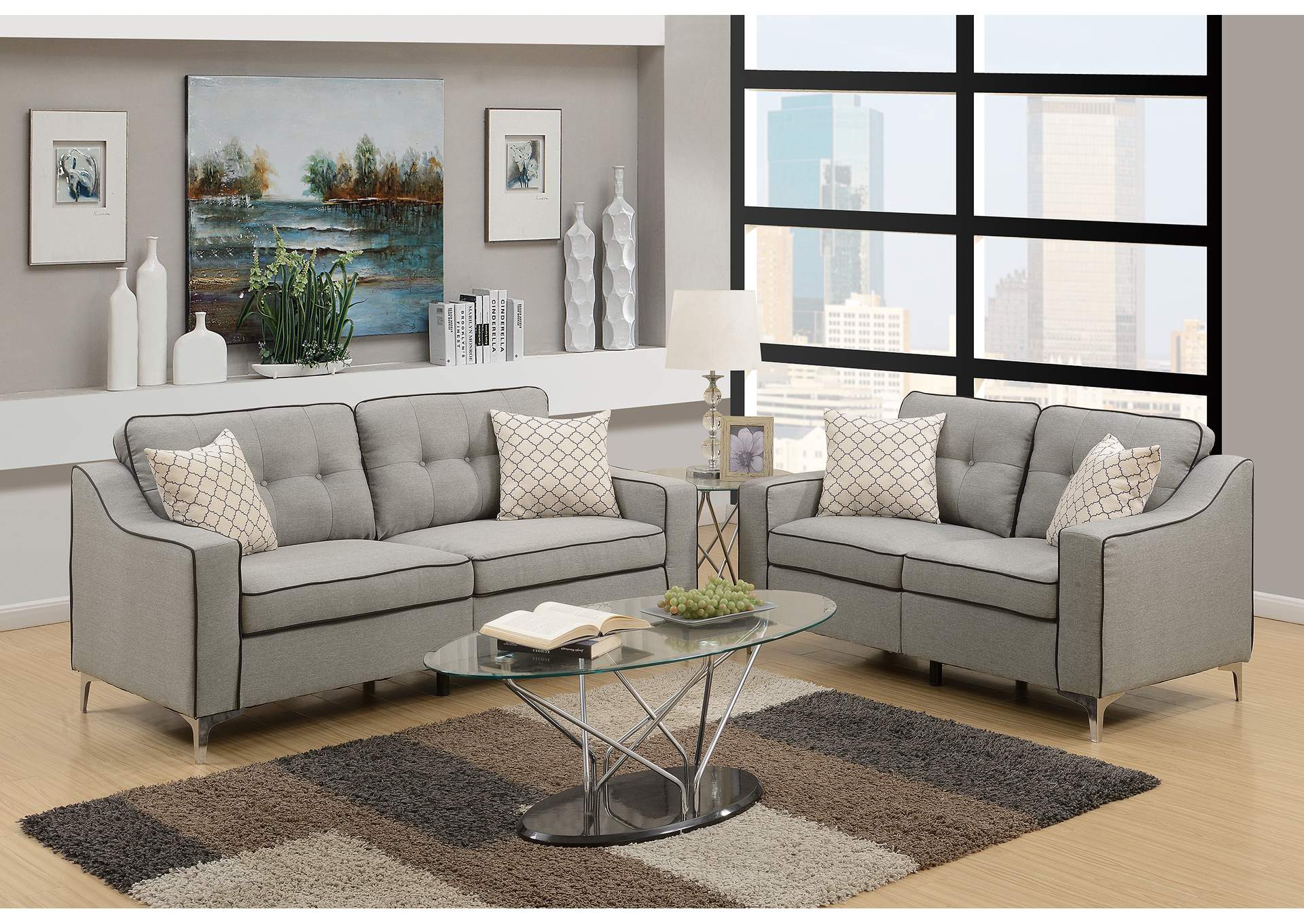 2-Pcs Sofa Set,Poundex