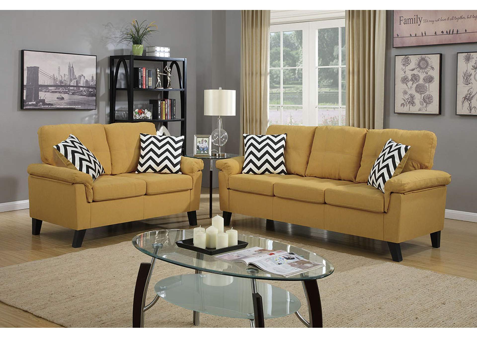 2 Piece Sofa Set,Poundex