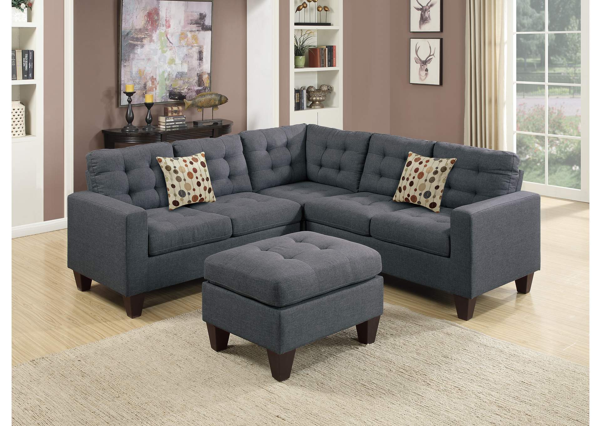 4-Pcs Modular Sectional,Poundex