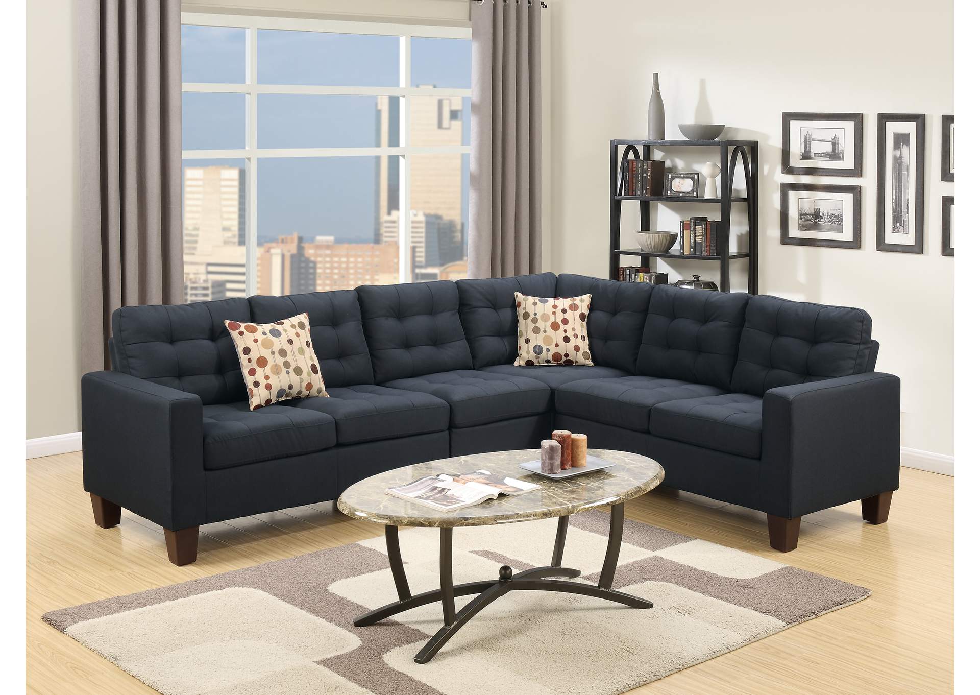 4-Pcs Modular Sectional,Poundex