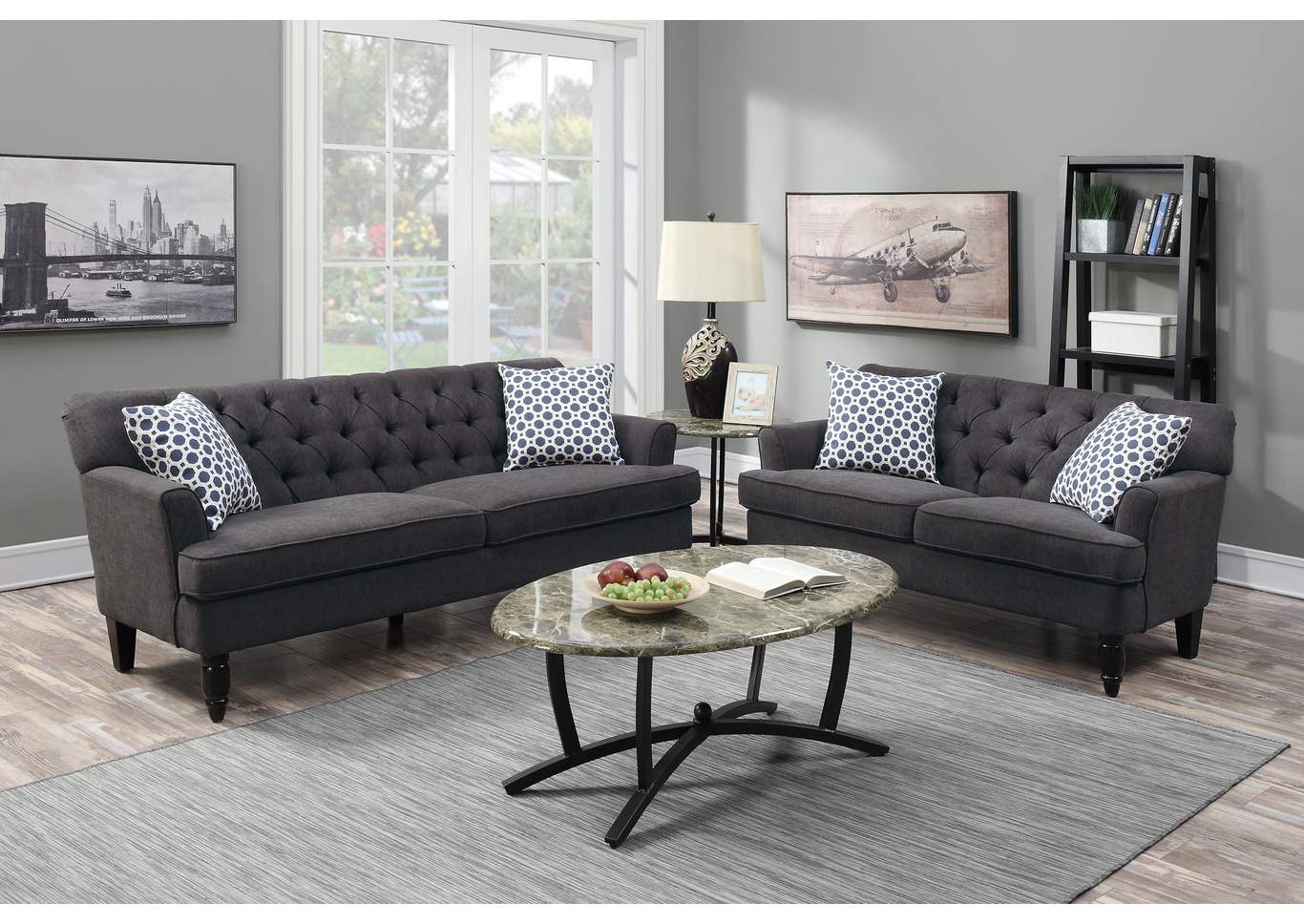 2 Piece Sofa Set,Poundex