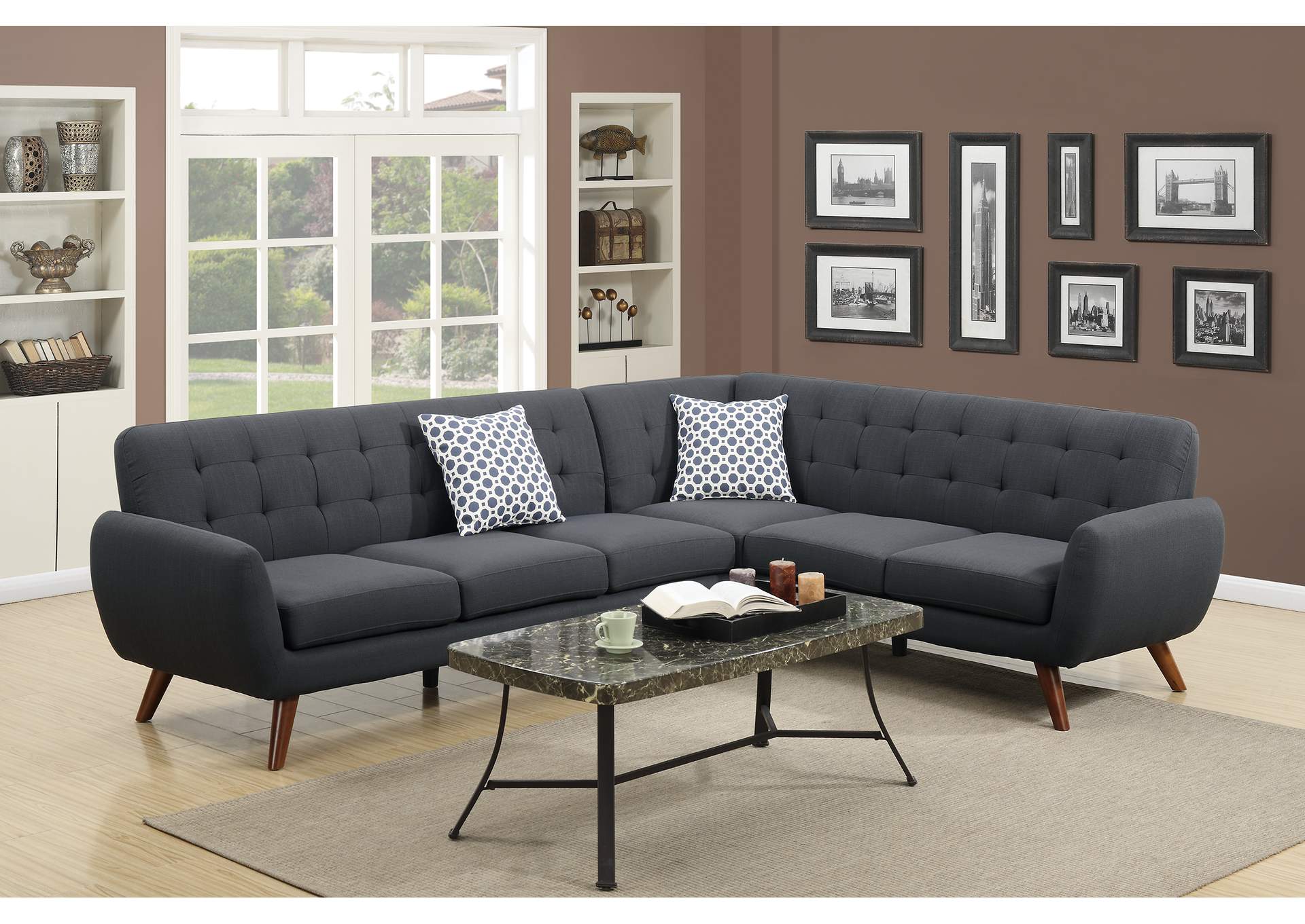 2-Pcs Sectional Sofa,Poundex