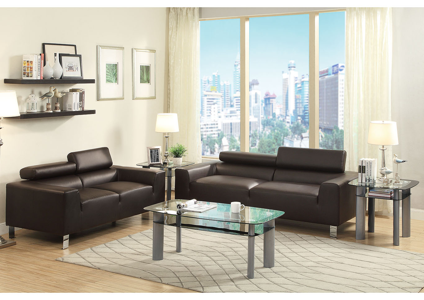2 Piece Sofa Set,Poundex