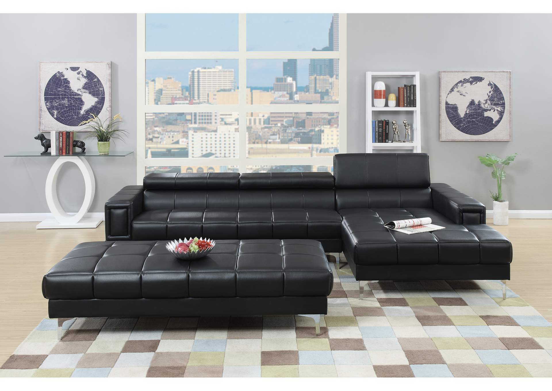 2-Pcs Sectional,Poundex