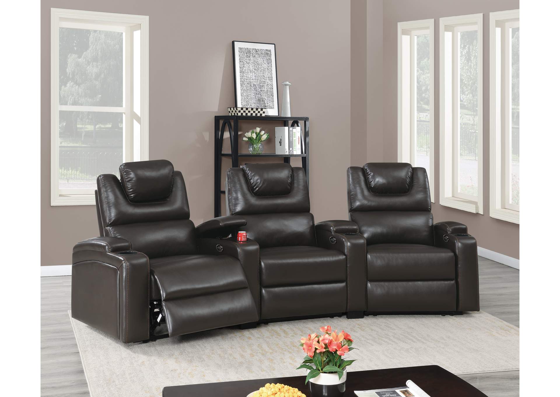 Two Sector Arm Power Recliner,Poundex