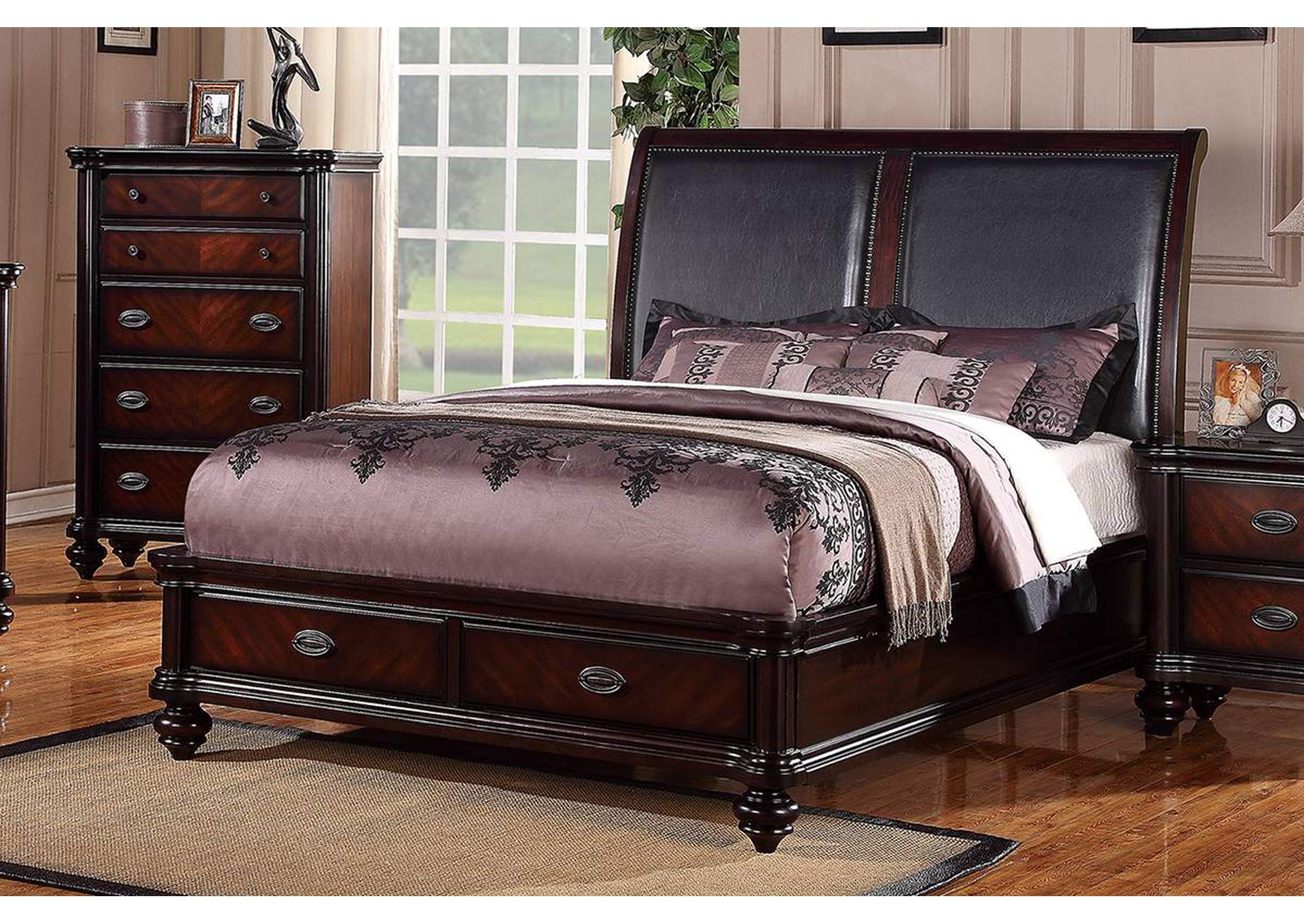 California King Bed,Poundex