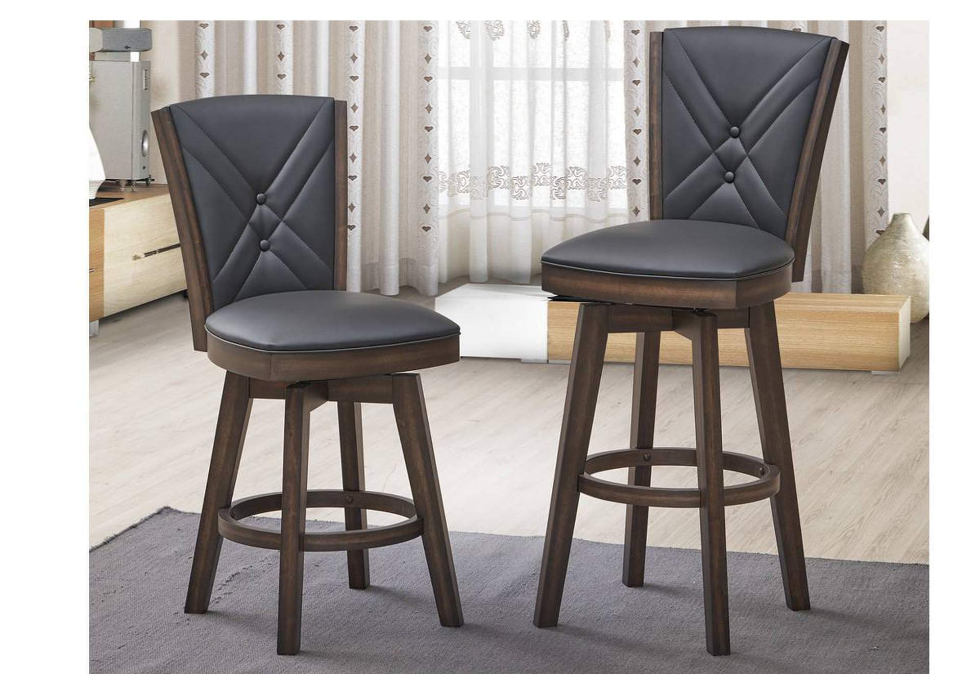 Swivel Counter Stool 24"H [Set of 2],Poundex